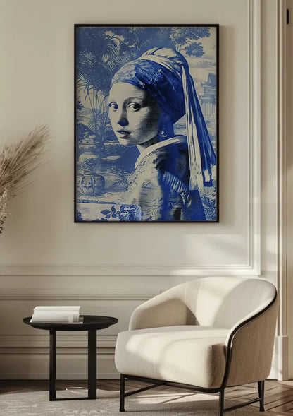 Mädchen mit dem Perlenohrring Delft Blau Porträt Klassisches Niederländisches Gemälde