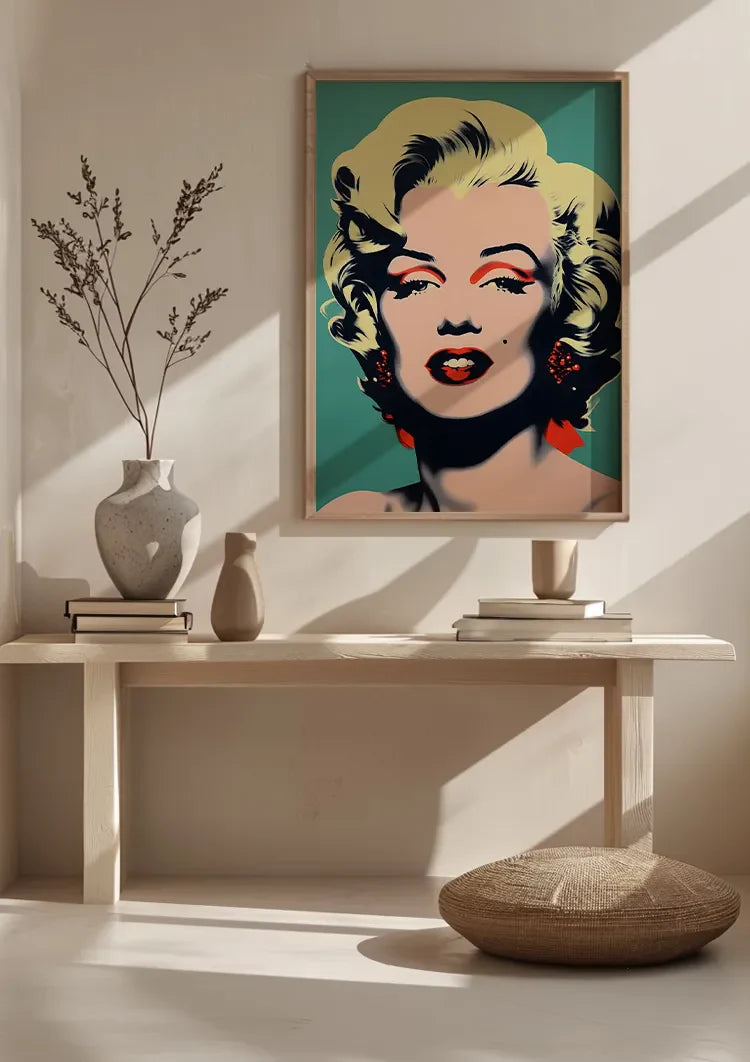 Marilyn Monroe Pop Art Portrait Red Turquoise Painting