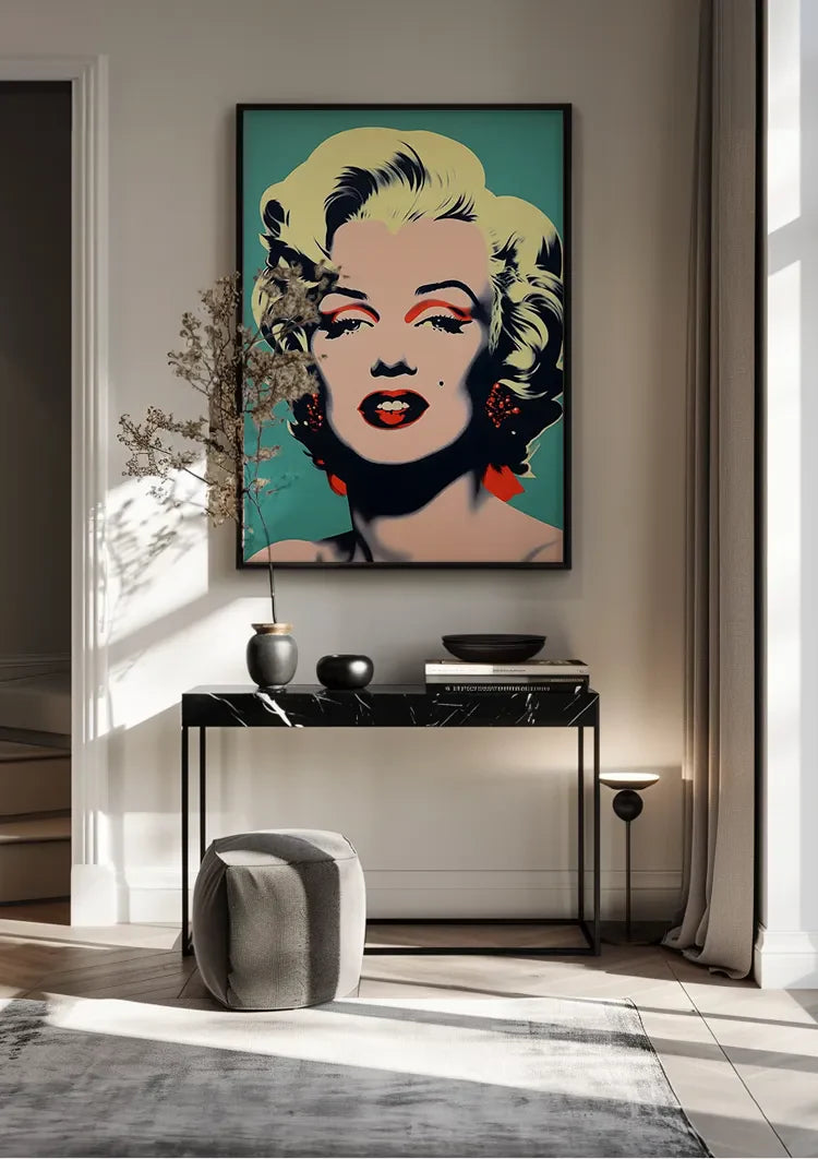 Marilyn Monroe Pop Art Portrait Red Turquoise Painting