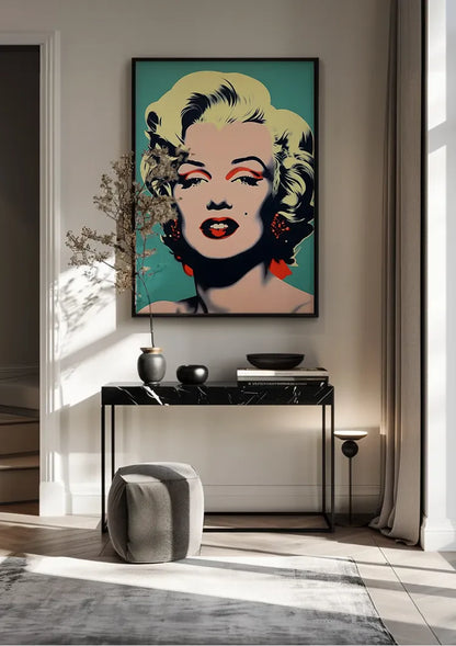 Marilyn Monroe Pop Art Portrait Red Turquoise Painting