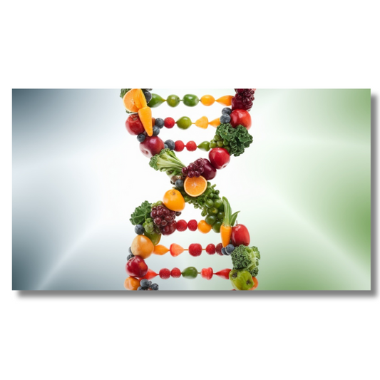 DNA-streng gemaakt van fruit en groenten - Canvas Wall Art