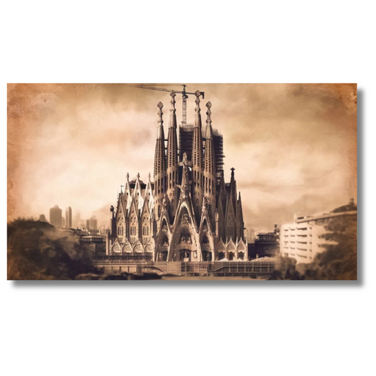 Sagrada Familia Barcelona Print van beroemde bezienswaardigheid – Canvas Wandkunst