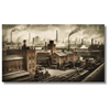 Industrial Cityscape with Factories and Smoke