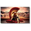 Romeinse Helm op Display Canvas – Historische Kamp Wanddecoratie