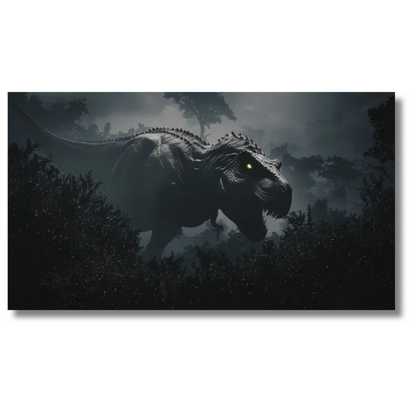 Donkere jungle T-Rex scène – Dinosaurus canvas wanddecoratie