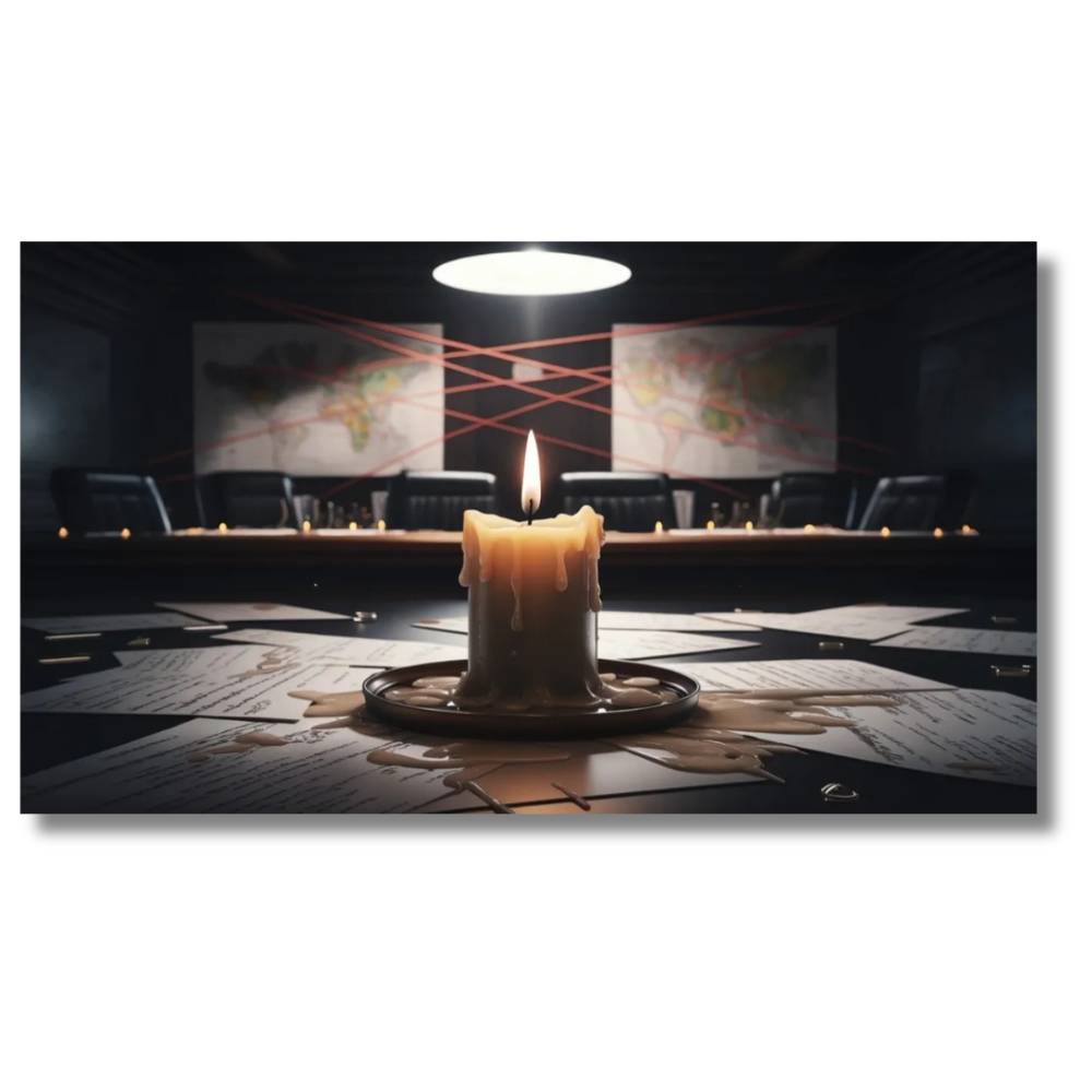 Kaarslicht Conspiracy Room - Canvas Wandkunst