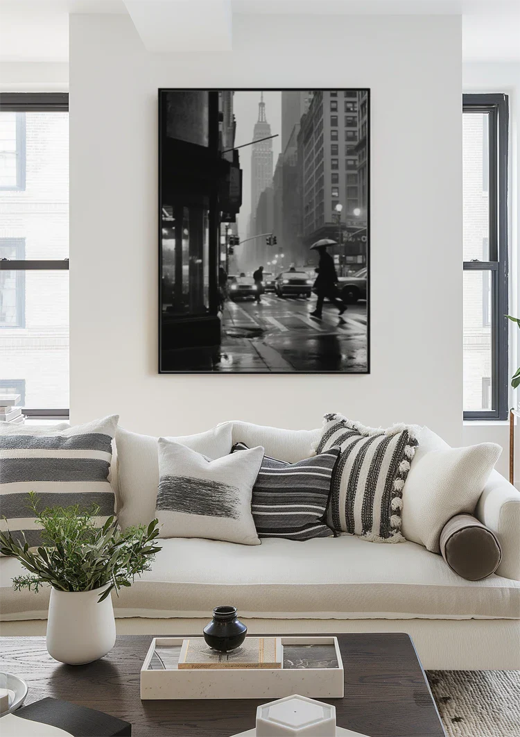 Deszczowy dzień w Nowym Jorku z obrazem na płótnie Empire State Building