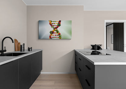 DNA-streng gemaakt van fruit en groenten - Canvas Wall Art