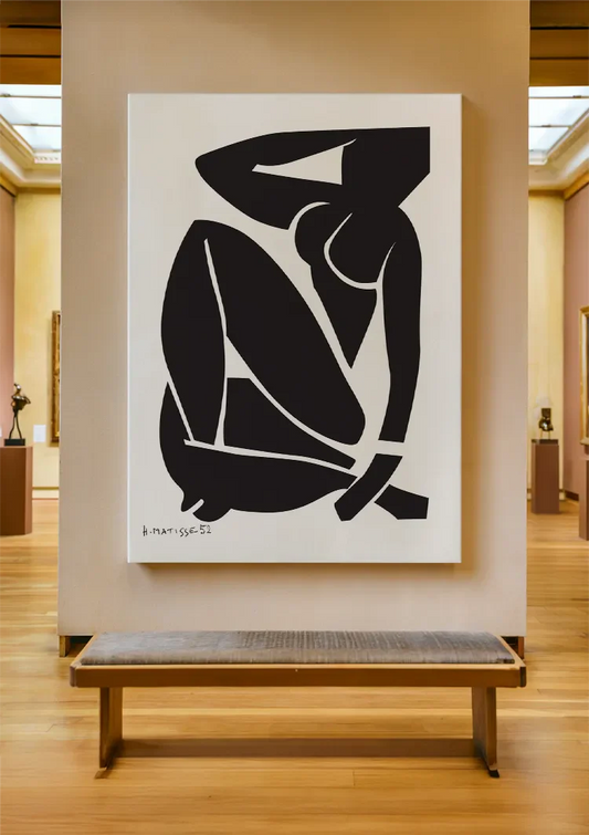 Matisse silhouet canvas schilderij aan de muur in de hal