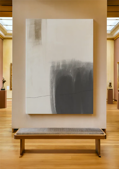 Minimalistisch Abstrakt Neutrale Töne Grau Beige Gemälde