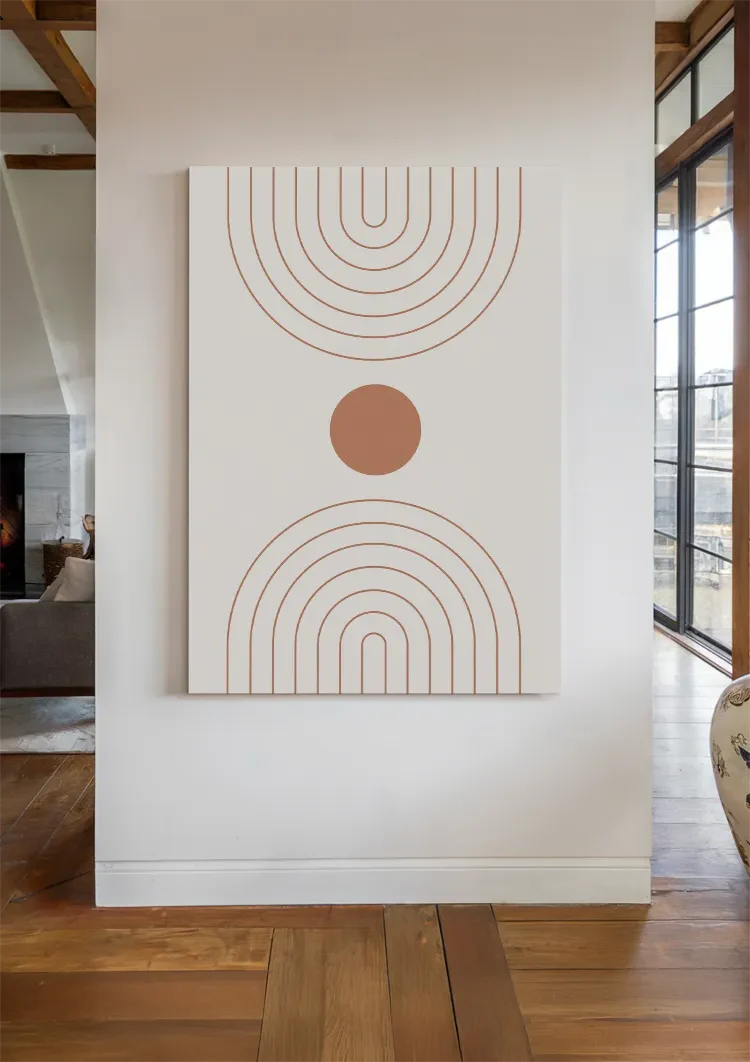 Abstracte Bogen Cirkel Terracotta Minimalistisch Boho Schilderij