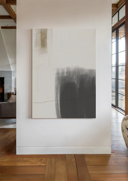 Minimalistisch Abstrakt Neutrale Töne Grau Beige Gemälde