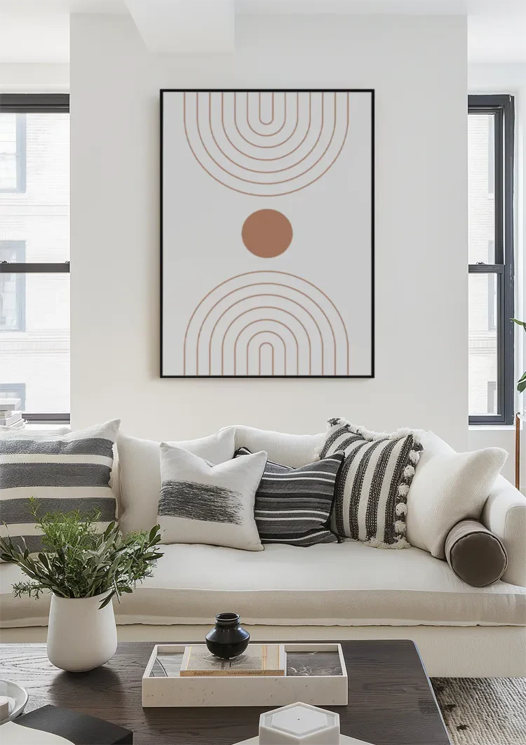 Abstracte Bogen Cirkel Terracotta Minimalistisch Boho Schilderij