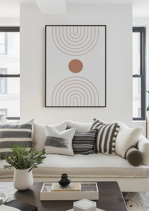 Abstracte Bogen Cirkel Terracotta Minimalistisch Boho Schilderij