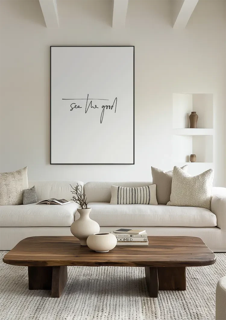 See The Good Motiverende Tekst Minimalistisch Wit Schilderij