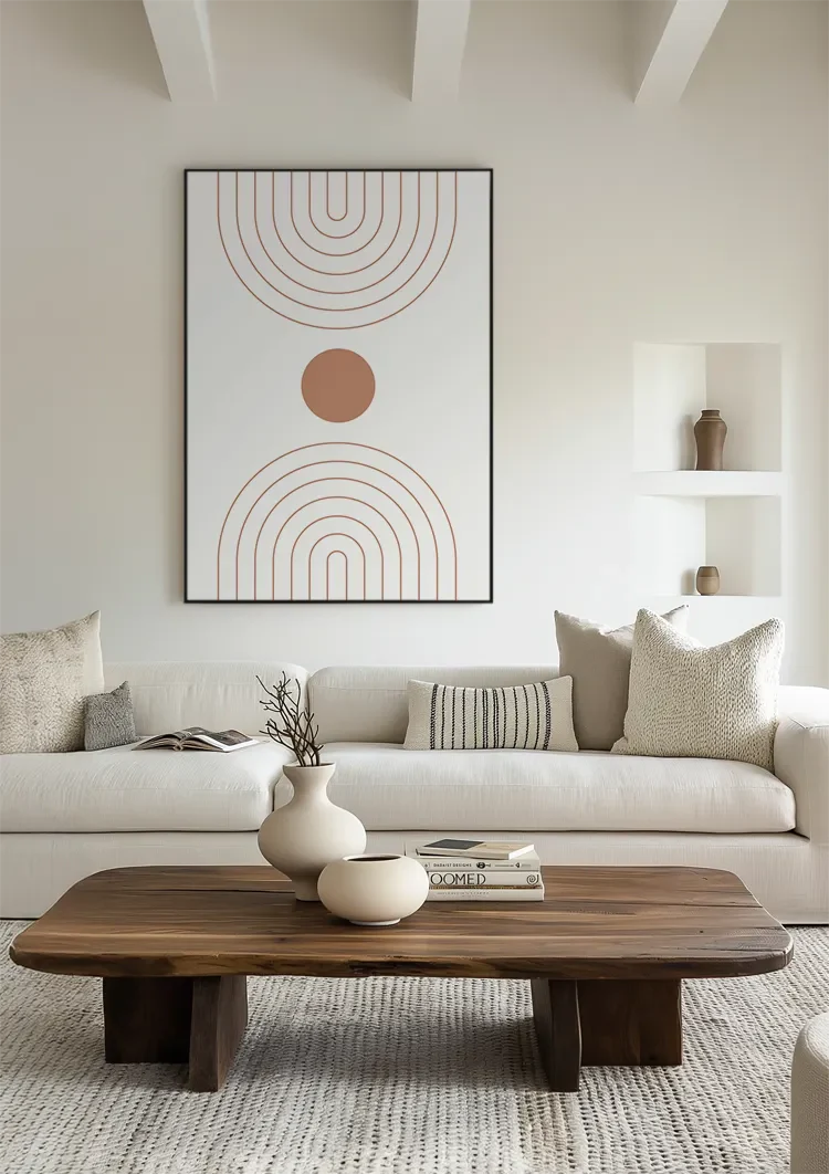 Abstracte Bogen Cirkel Terracotta Minimalistisch Boho Schilderij