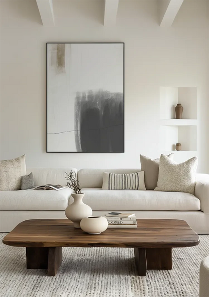 Minimalistisch Abstrakt Neutrale Töne Grau Beige Gemälde