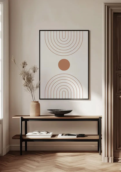 Abstracte Bogen Cirkel Terracotta Minimalistisch Boho Schilderij