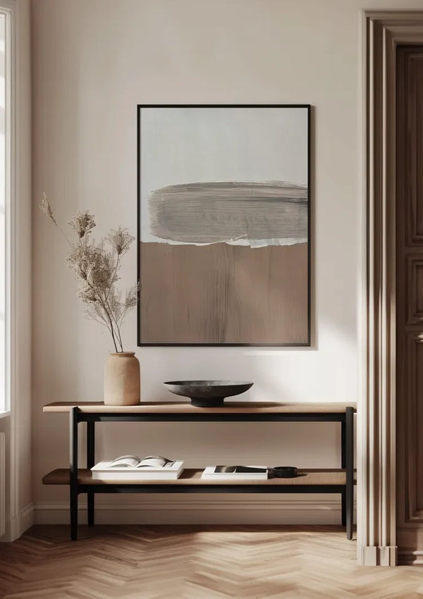 Überlappende Pinselstriche Creme Beige Abstrakt Minimalistisches Gemälde