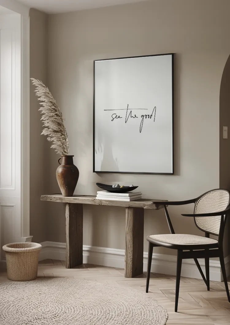 See The Good Motiverende Tekst Minimalistisch Wit Schilderij