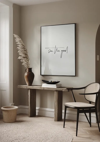 See The Good Motiverende Tekst Minimalistisch Wit Schilderij