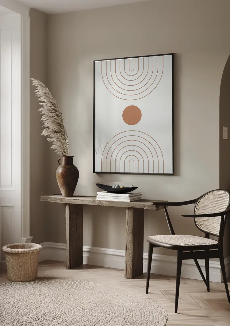 Abstracte Bogen Cirkel Terracotta Minimalistisch Boho Schilderij