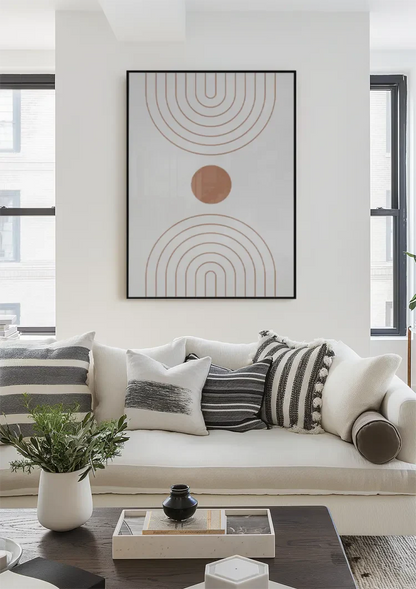 Abstracte Bogen Cirkel Terracotta Minimalistisch Boho Schilderij