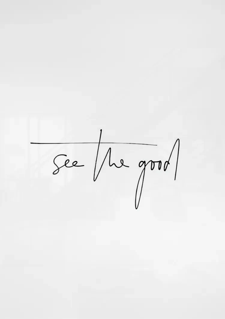 See The Good Motiverende Tekst Minimalistisch Wit Schilderij