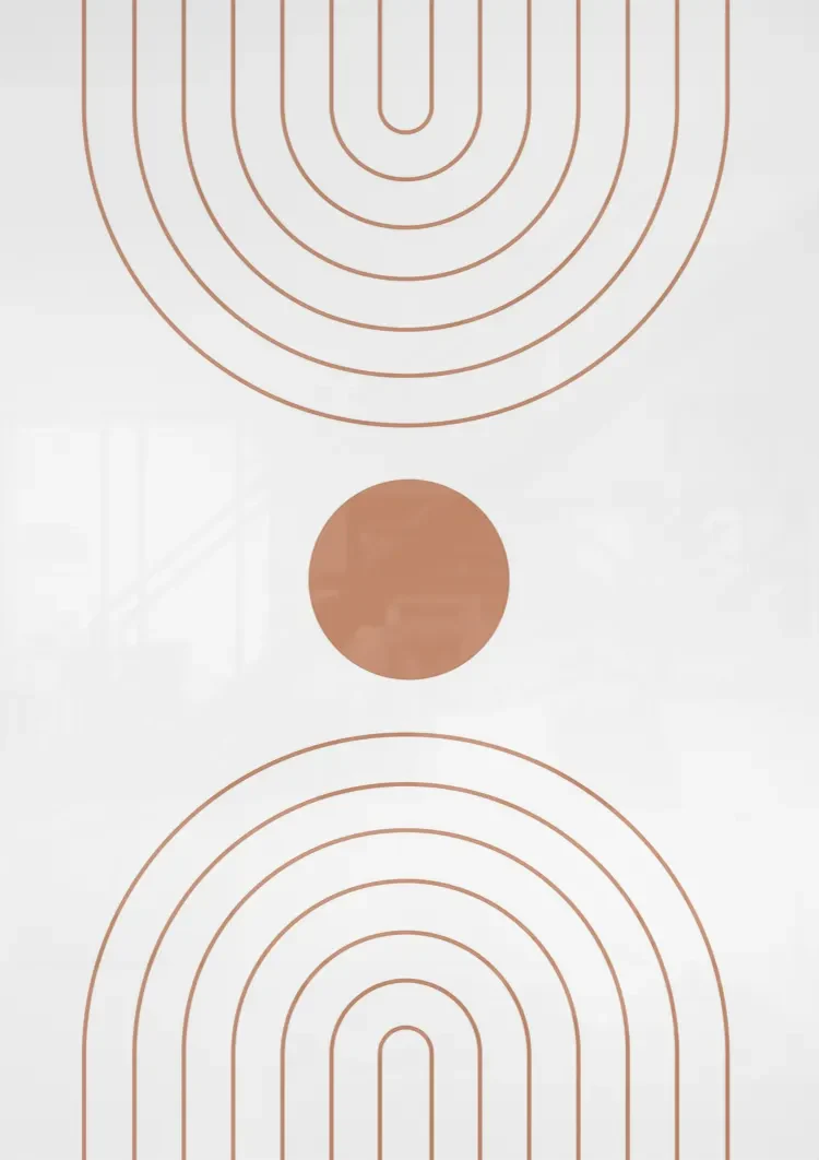 Abstracte Bogen Cirkel Terracotta Minimalistisch Boho Schilderij