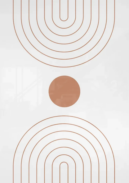 Abstracte Bogen Cirkel Terracotta Minimalistisch Boho Schilderij