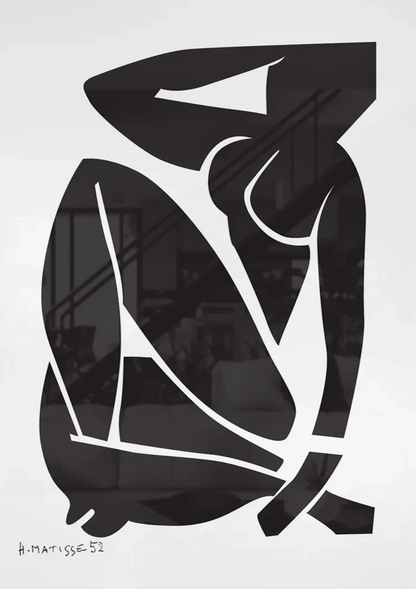 Matisse Vrouwelijk Silhouet Zwart Wit Vet Expressief Kunst Schilderij