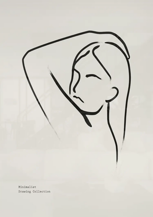 Vrouw met arm omhoog canvas schilderij boven het bed in de slaapkamer