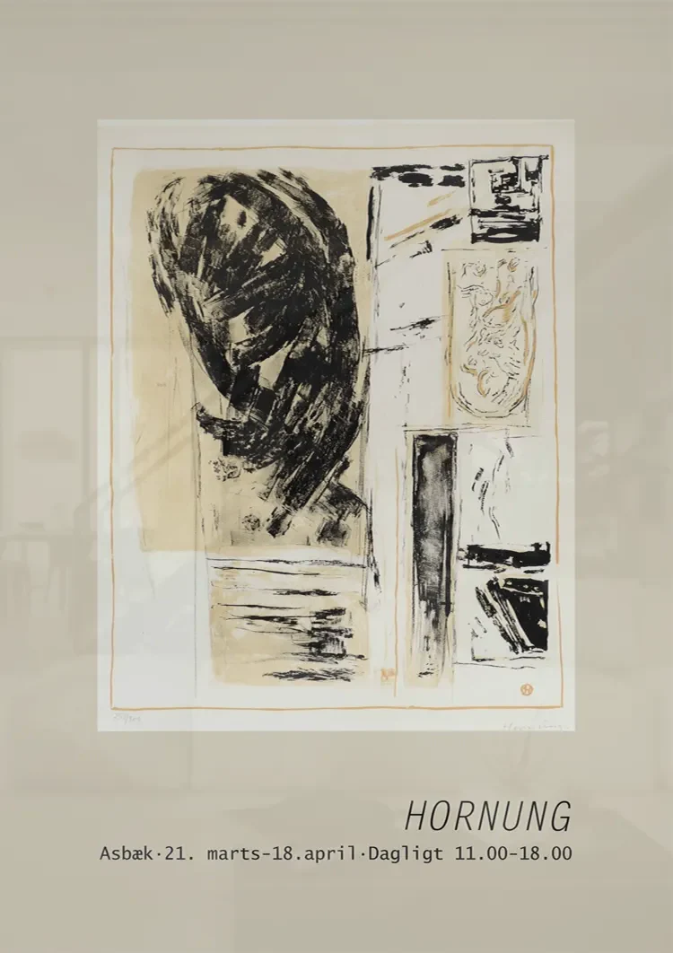 Abstrakt-Expressionistisches Werk mit Text, Beigefarbener Hintergrund, Gemälde