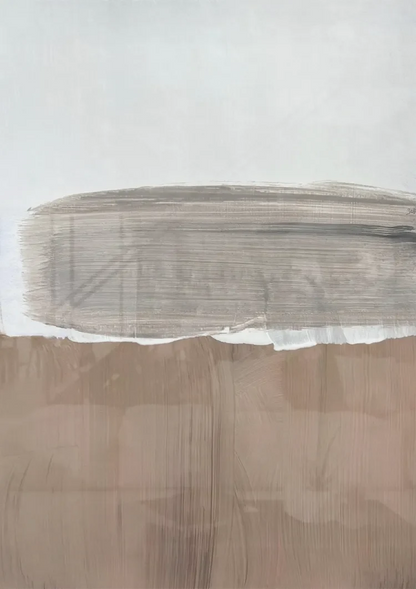 Überlappende Pinselstriche Creme Beige Abstrakt Minimalistisches Gemälde