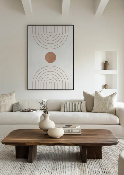 Abstracte Bogen Cirkel Terracotta Minimalistisch Boho Schilderij