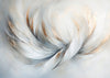 Abstract Wings Feathers White Gray Gold Elegant Painting