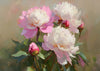 Rosa weiße Pfingstrosen Klassischer Blumenstrauß Gemälde