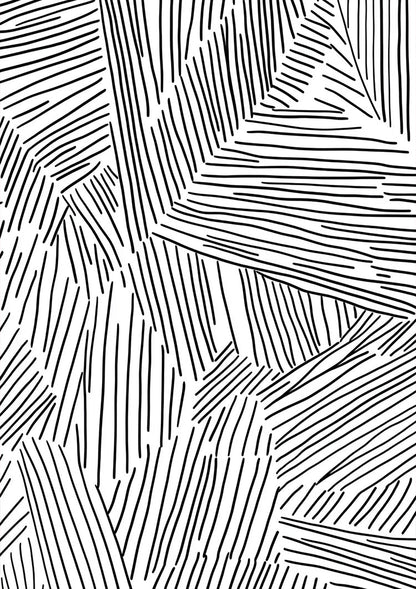 Abstrakte Schwarz-Weiß-Linienmuster Modernes Geometrisches Gemälde