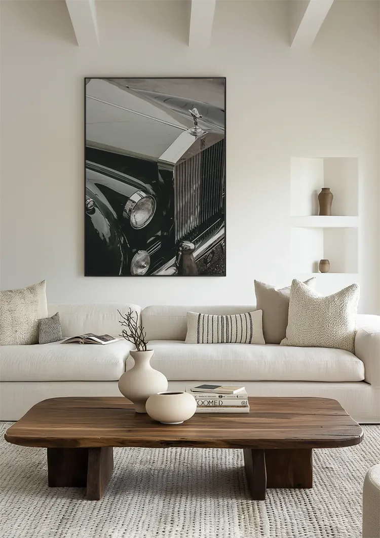 Rolls Royce Motorkap Close Up Donkergroen Chroom Spirit of Ecstasy Klassiek Schilderij