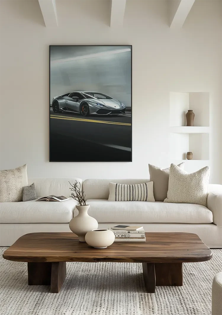 Silver Lamborghini Huracan Tunnel Dynamic Speed Painting