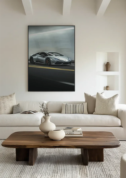 Silver Lamborghini Huracan Tunnel Dynamic Speed Painting