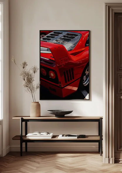 Ferrari F40 Rot Nahaufnahme Heck Lufteinlässe Ikonischer Supersportwagen Gemälde