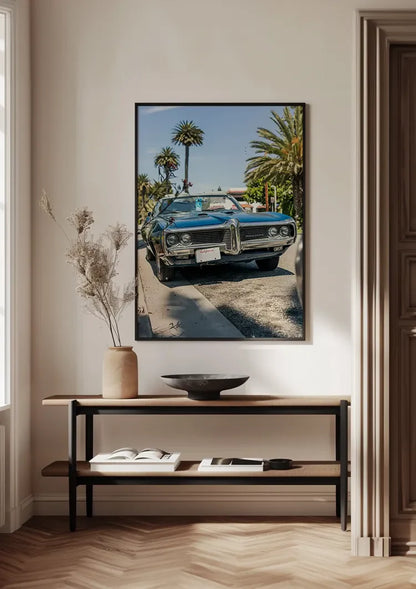 Vintage Pontiac Palmbomen Zonnige Straat California Schilderij