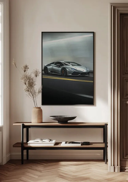 Silver Lamborghini Huracan Tunnel Dynamic Speed Painting