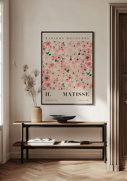 Matisse Papiers Découpés Rosa Blumen Grüne Blätter Gemälde