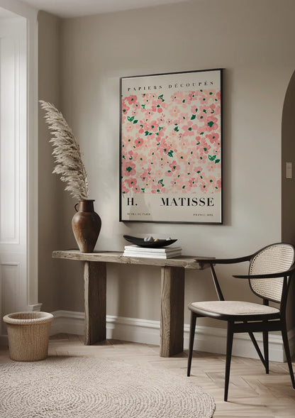 Matisse Papiers Découpés Rosa Blumen Grüne Blätter Gemälde