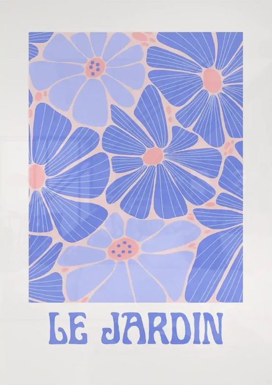 Le jardin bloemen canvas schilderij boven het bed in de slaapkamer