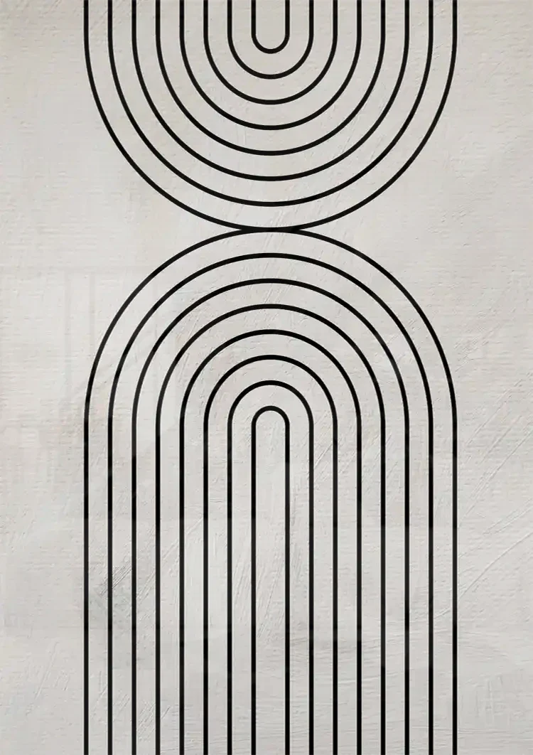 Minimalist Black Arches Geometric Cream Modern Painting