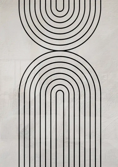 Minimalist Black Arches Geometric Cream Modern Painting