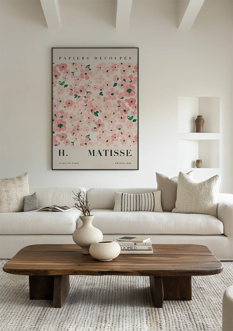 Matisse Papiers Découpés Rosa Blumen Grüne Blätter Gemälde